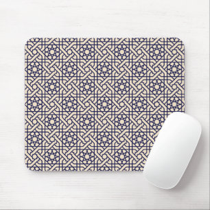Tapis De Souris Motif géométrique marocain bleu islamique
