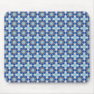 Tapis De Souris Motif géométrique marocain bleu islamique
