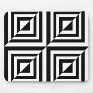 Tapis De Souris Motif géométrique noir et blanc