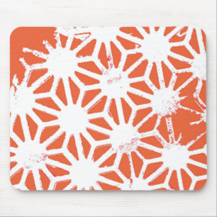 Tapis De Souris Motif géométrique orange et blanc