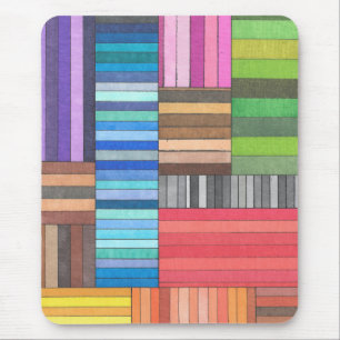 Tapis De Souris Motif géométrique rayé coloré en arc-en-ciel 