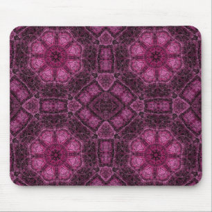 Tapis De Souris Motif géométrique rose avec mandala floral lumineu