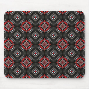 Tapis De Souris Motif géométrique rouge et noir