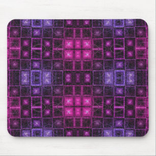 Tapis De Souris Motif Géométrique Vibrant Cubes Rose Violet Néon
