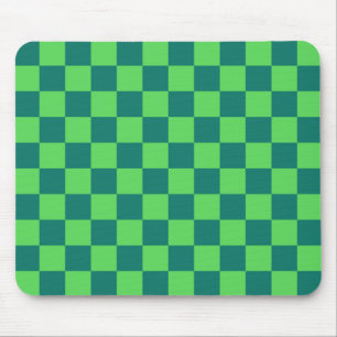 Tapis De Souris Motif Gingham à carreaux verts bleus