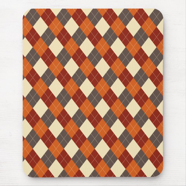 Tapis De Souris Motif Gingham d'automne  (Devant)