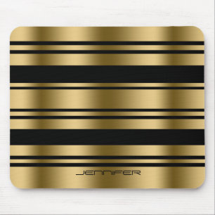 Tapis De Souris Motif Gold et Black Stripes