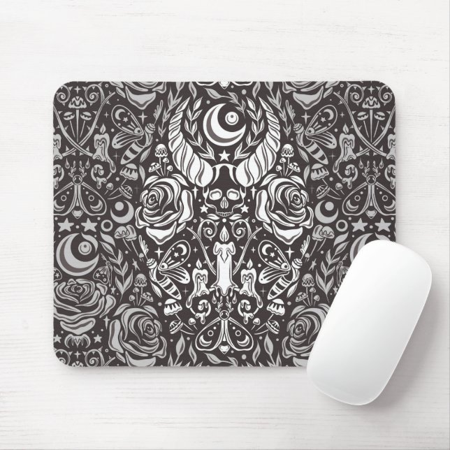 Tapis De Souris Motif gothique monochrome (Avec souris)