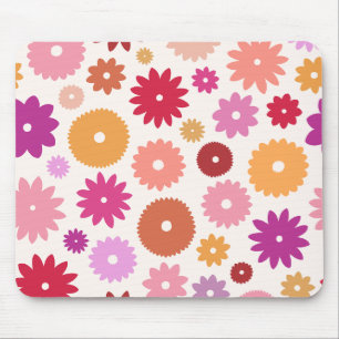 Tapis De Souris Motif Grandes Fleurs Colorées