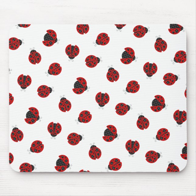 Tapis De Souris Motif graphique de coccinelle Checkered adorable (Devant)