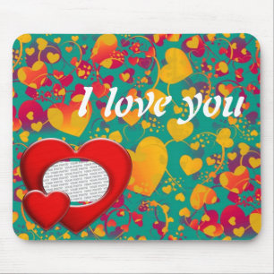 Tapis De Souris MOTIF HEART ART 9 + texte et photo
