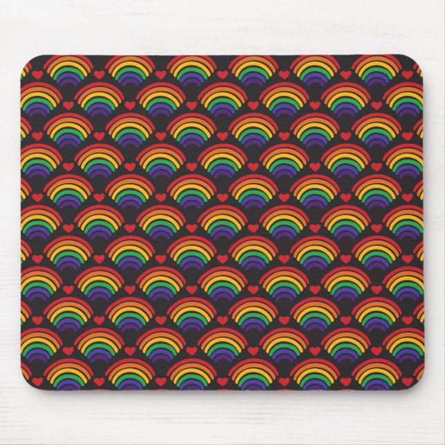 Tapis De Souris Motif Heart & Rainbows (Devant)