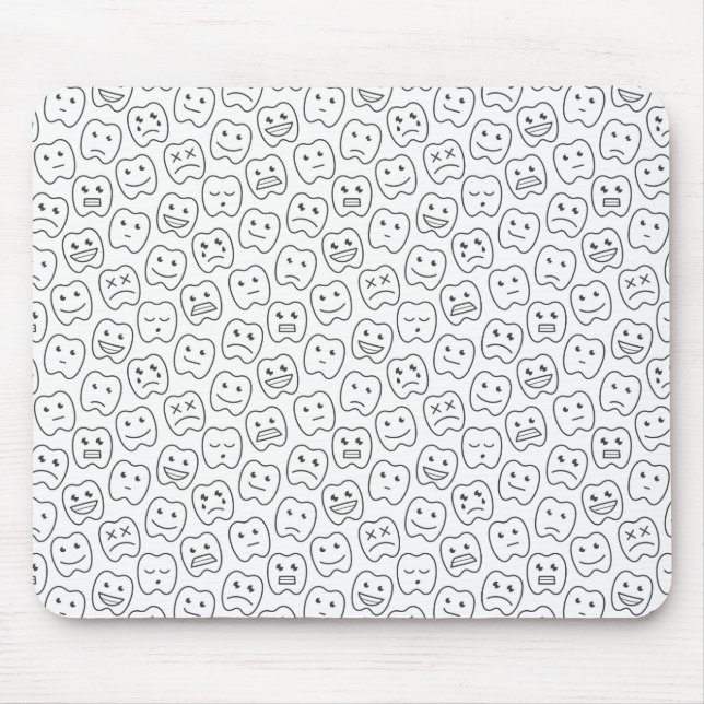 Tapis De Souris Motif heureux de dents (Devant)