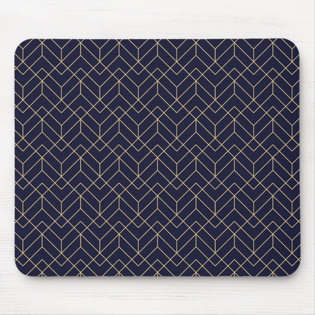 Tapis De Souris Motif Hexagon bleu (Devant)