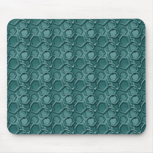 Tapis De Souris Motif Hexagon bleu (Devant)