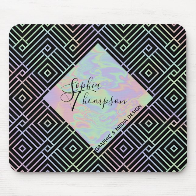 Tapis De Souris Motif Holographique Symétrique Moderne - Mousepad (Devant)