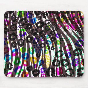 Tapis De Souris Motif imprimé multi-animaux funky couleurs vives