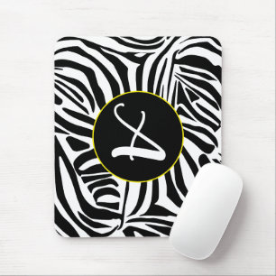 Tapis De Souris Motif Imprimé Zèbre Noir et Blanc Gras