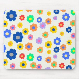 Tapis De Souris Motif indie petite fleur Y2K coloré
