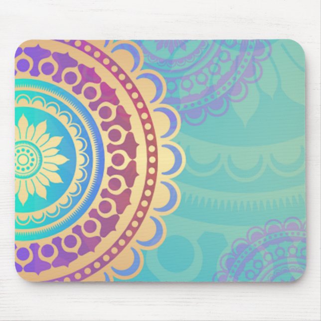 Tapis De Souris Motif indou coloré d'art (Devant)