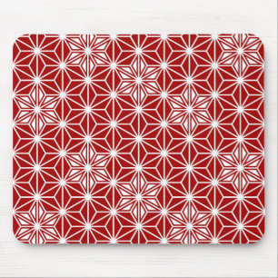Tapis De Souris Motif japonais Asanoha - rouge foncé