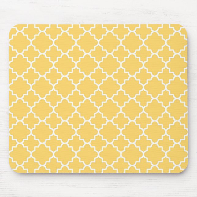 Tapis De Souris Motif jaune de Quatrefoil (Devant)