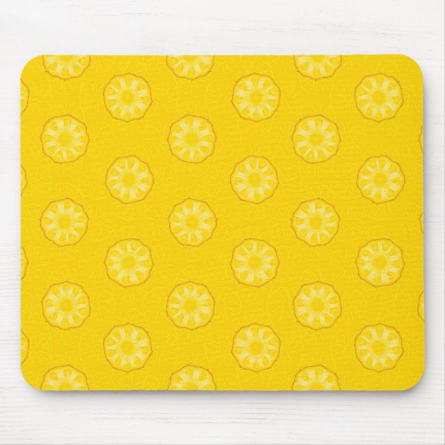Tapis De Souris Motif jaune de tranches d'ananas (Devant)