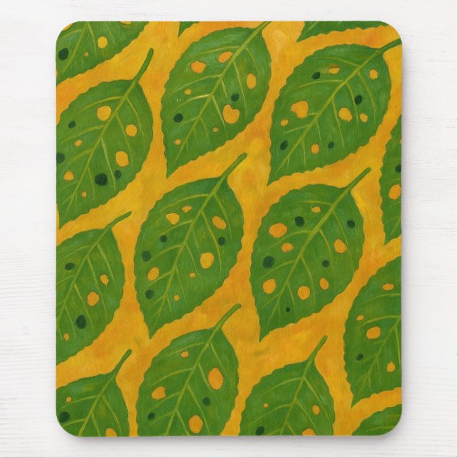 Tapis De Souris Motif jaune et vert Mousepad (Devant)
