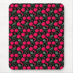Tapis De Souris Motif joli de cerise Cerise rouge sans couture