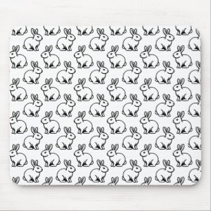 Tapis De Souris Motif lapins - Noir et Blanc