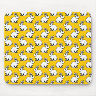 Tapis De Souris Motif lapins - Noir et Blanc avec Ambre