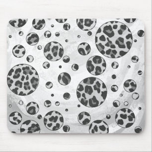 Tapis De Souris Motif Léopard à pois noir et blanc