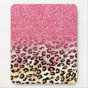 Tapis De Souris Motif léopard de Parties scintillant rose Glam