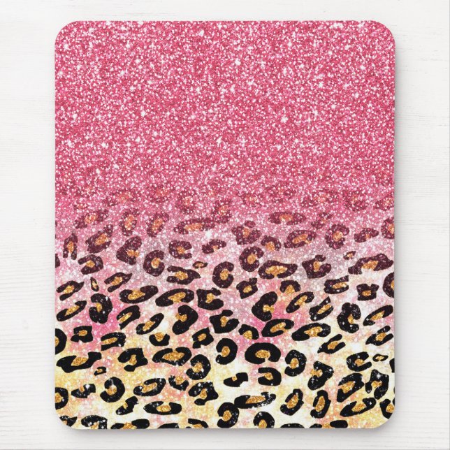 Tapis De Souris Motif léopard de Parties scintillant rose Glam (Devant)