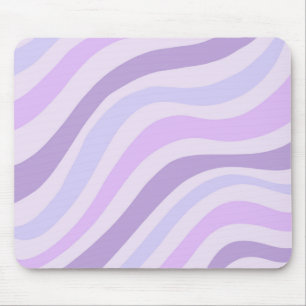 Tapis De Souris Motif liquide à rayures groovy bleu violet abstrai