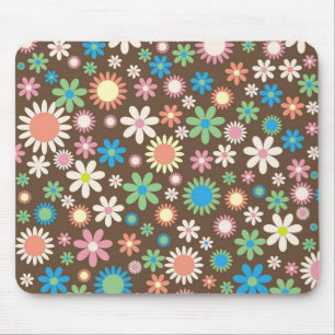 Tapis De Souris Motif marron de Flower Power mignon