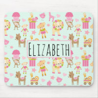 Motif mignon avec Animaux et Jouets heureux