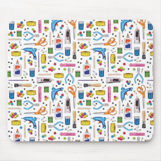 Tapis De Souris Motif mignon d'approvisionnements de métier (Devant)