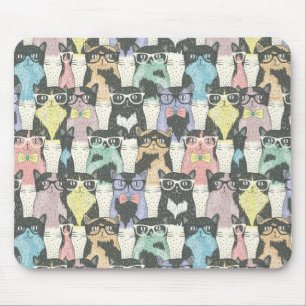 Tapis De Souris Motif mignon de chats de hippie