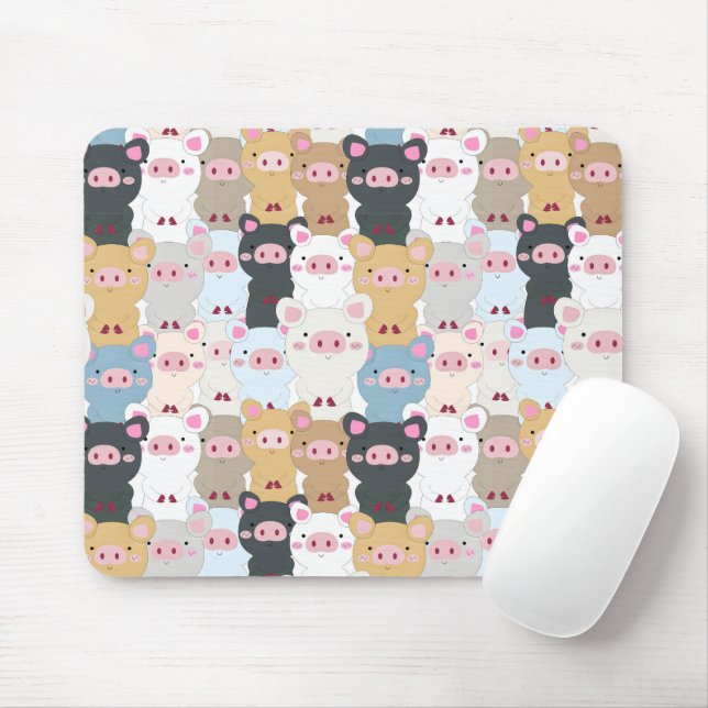Tapis De Souris Motif mignon de cochons (Avec souris)