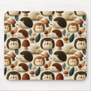 Tapis De Souris Motif mignon de hérisson et de champignon de la fo