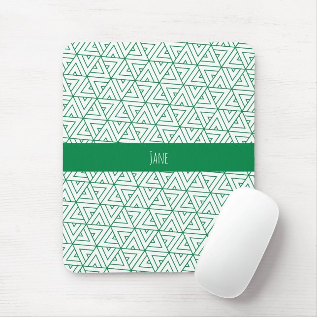Tapis De Souris Motif minimal blanc vert Hexagon (Avec souris)