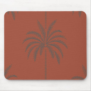 Tapis De Souris Motif minimal de palmier tropical en terre cuite 