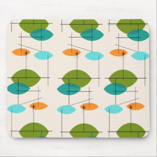 Tapis De Souris Motif mobile rétro atomique Mousepad