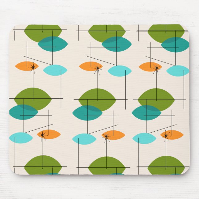 Tapis De Souris Motif mobile rétro atomique Mousepad (Devant)