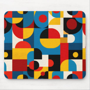 Tapis De Souris Motif moderne géométrique dans le style Bauhaus
