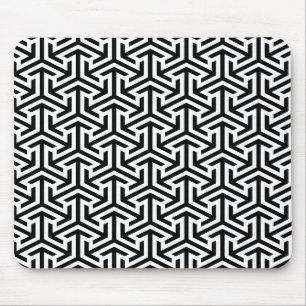 Tapis De Souris motif moderne géométrique noir et blanc