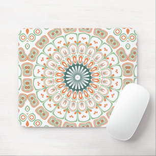 Tapis De Souris Motif moderne orange et vert Mandala