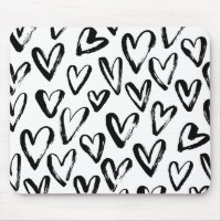 Motif monochrome de coeurs noirs rustiques