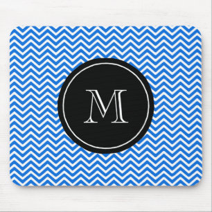 Tapis De Souris Motif Monogram Blue Chevron